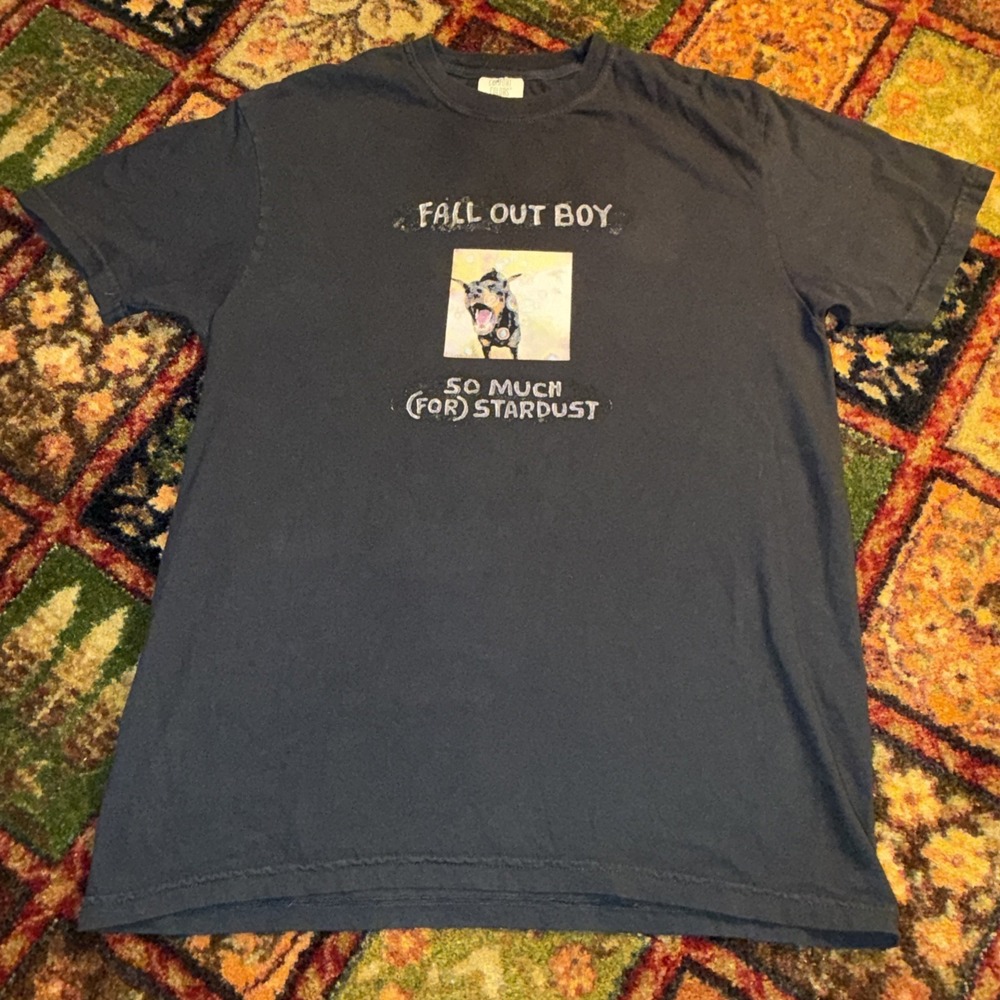 Fall Out Boy "So Much For Stardust"  Band T Shirt M  Dog Graphic Y2K